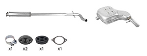 Exhaust system in the group Exhaust parts / Exhaust muffler & kits at  Professional Parts Sweden AB (254368057)
