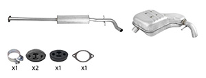Exhaust system in the group Exhaust parts / Exhaust muffler & kits at  Professional Parts Sweden AB (254368060)