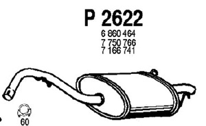 Rear muffler in the group  at  Professional Parts Sweden AB (P2622)