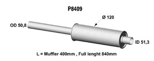 Universal muffler in the group Exhaust parts / Universal Muffler at  Professional Parts Sweden AB (P8409)