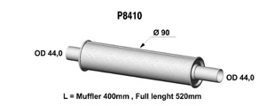 Universal muffler in the group Exhaust parts / Universal Muffler at  Professional Parts Sweden AB (P8410)