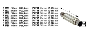 Flex in the group Exhaust parts / Flexible steel hose at  Professional Parts Sweden AB (P8793)